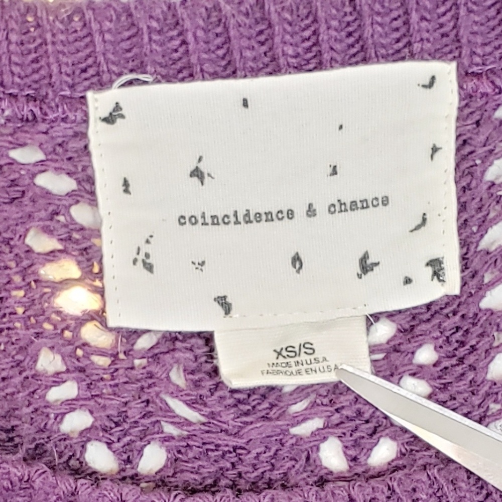 Anthropologie | Purple Woven Cable Knit Sweater - Picture 2 of 5